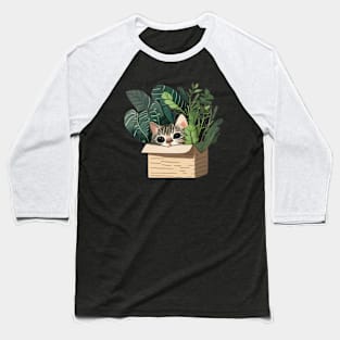 Cat In Planter Baseball T-Shirt